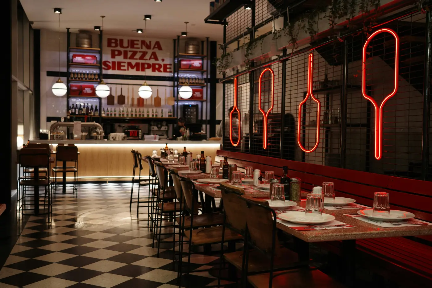 A welcoming local restaurant dining room